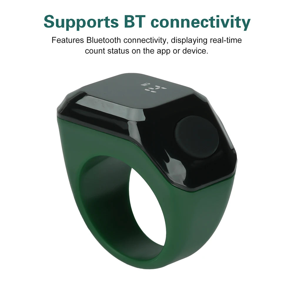 Smart Zikr Ring – OLED Digital Tasbih Counter with Bluetooth App
