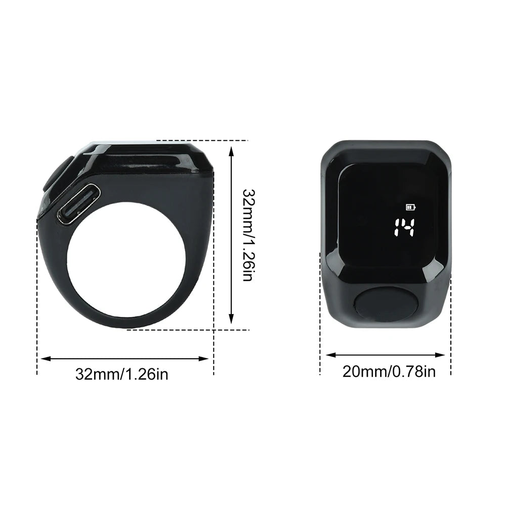 Smart Zikr Ring – OLED Digital Tasbih Counter with Bluetooth App