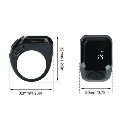 Smart Zikr Ring – OLED Digital Tasbih Counter with Bluetooth App