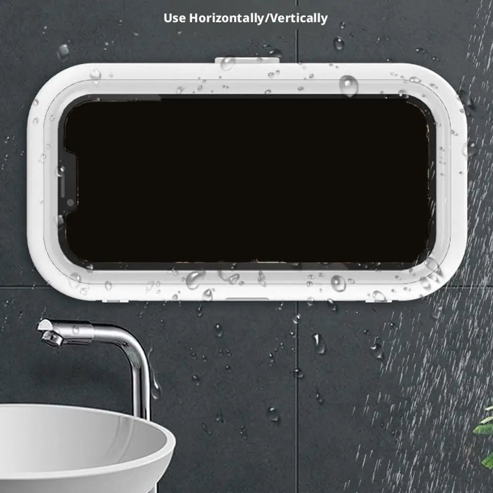 Waterproof Shower Phone Holder – 360° Adjustable Wall Mount with Retractable Arm