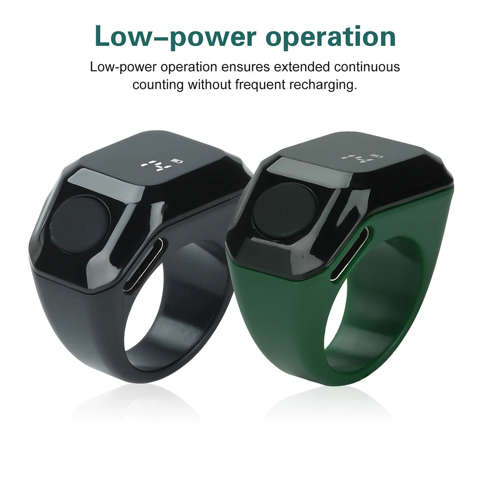 Smart Zikr Ring – OLED Digital Tasbih Counter with Bluetooth App