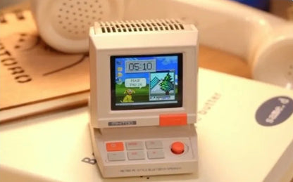 Retro Mini PC Bluetooth Speaker – Smart Alarm Clock with Screen Display & Games