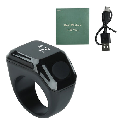 Smart Zikr Ring – OLED Digital Tasbih Counter with Bluetooth App